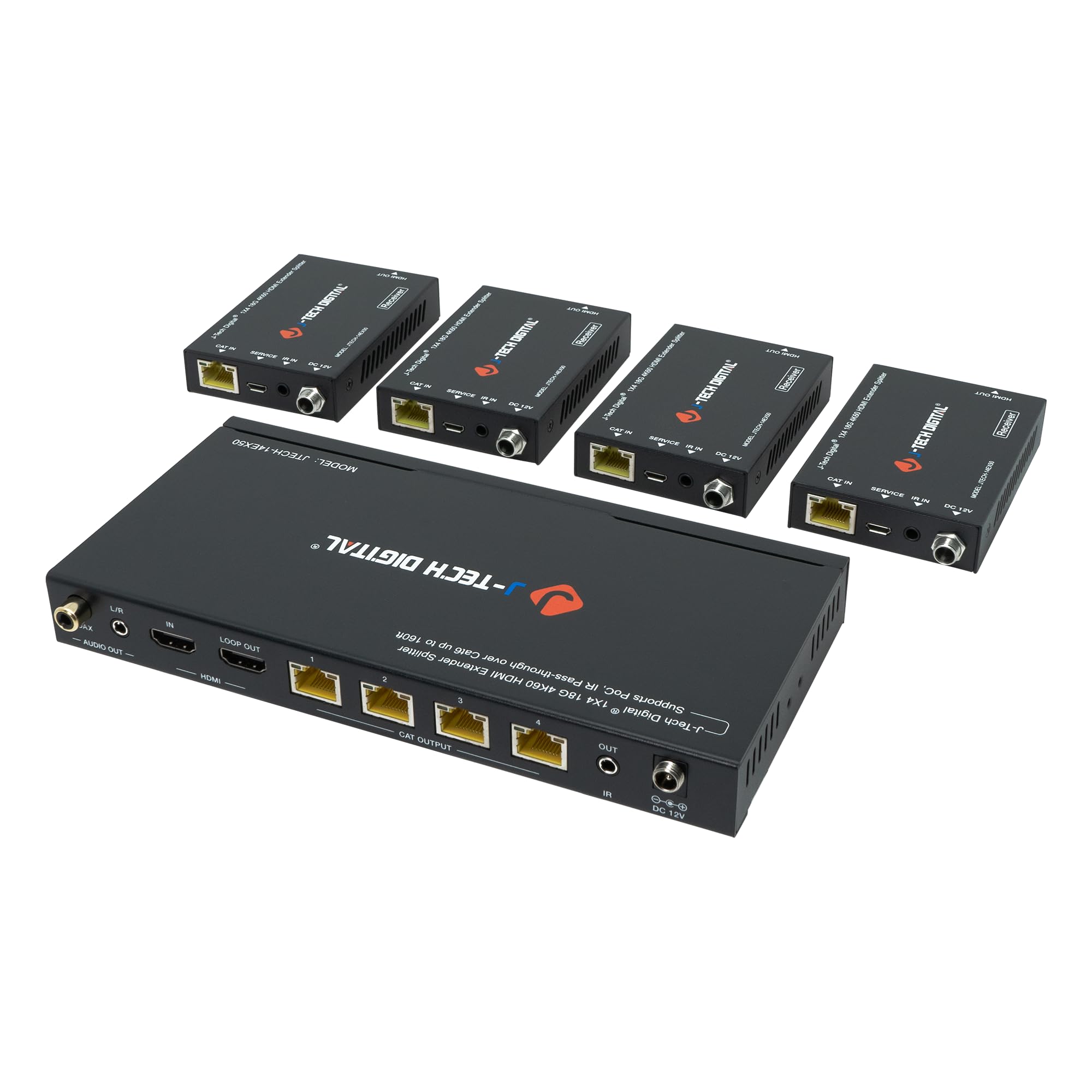 Amazon.com: J-Tech Digital HDMI 2.0 4K 1x4 Splitter Extender Over